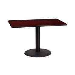 Alternative view of Alamont 30" x 48" Rectangular Laminate Table Top with 24" Round Table Height Base