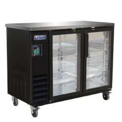 IKON IBB49-2G-24SD Refrigerated Back Bar Storage Cabinet -Two Section 10.45 cu ft Capacity