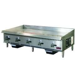 IKON ITG-48 Gas Griddle Countertop 48" W x 34.4" D Adjustable Manual Thermostatic Control Lit Pilot Light- (4) 30,000 BTU